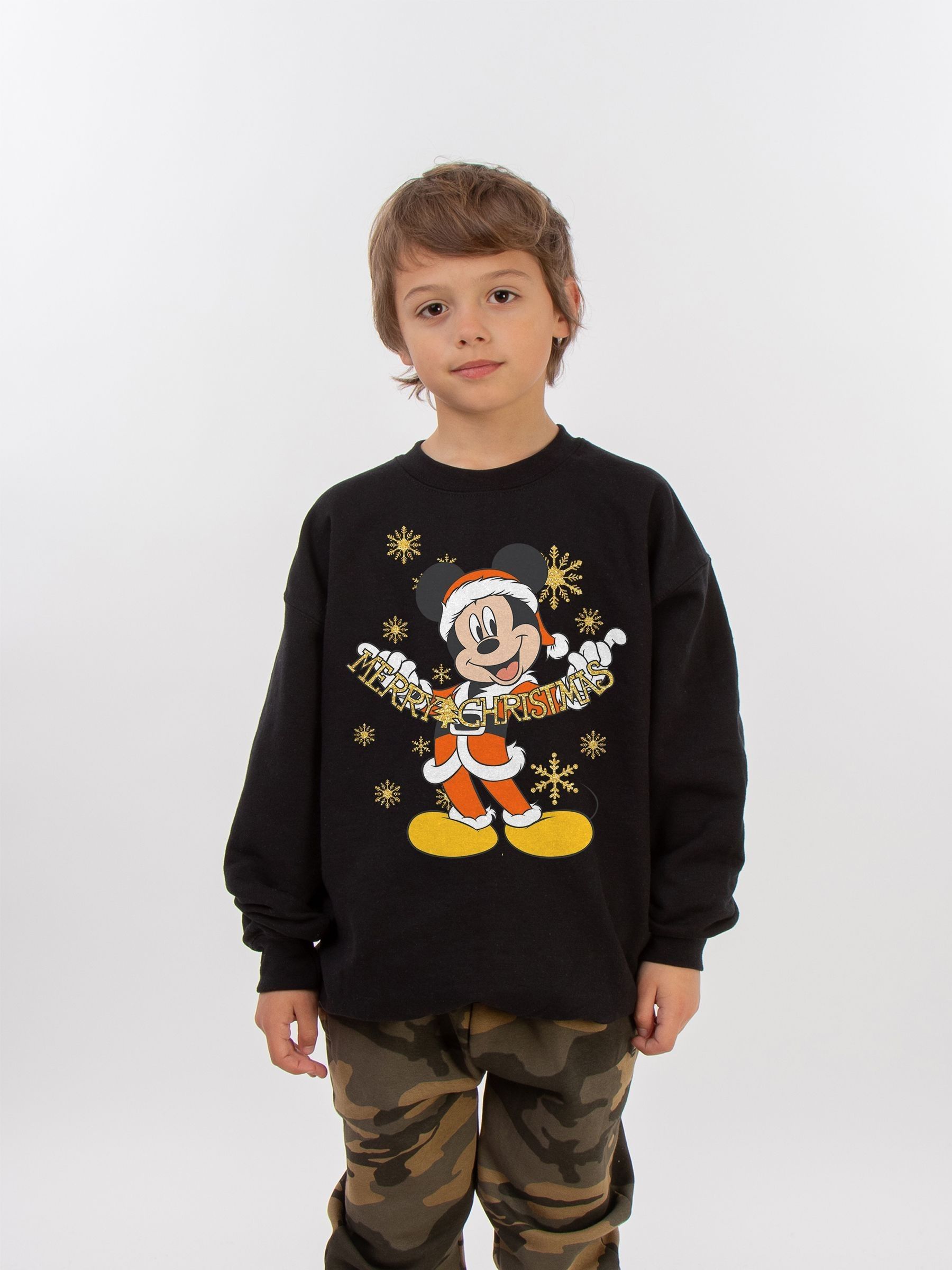 Buy Brands In Black Disney Mickey Mouse Merry Christmas Boys Sweatshirt from the Next UK online shop