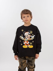 Brands In Black Disney Mickey Mouse Merry Christmas Boys Sweatshirt - Image 2 of 4