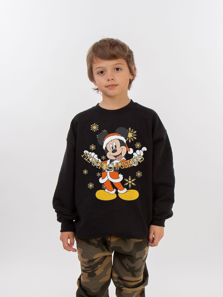 Brands In Black Disney Mickey Mouse Merry Christmas Boys Sweatshirt - Image 2 of 4