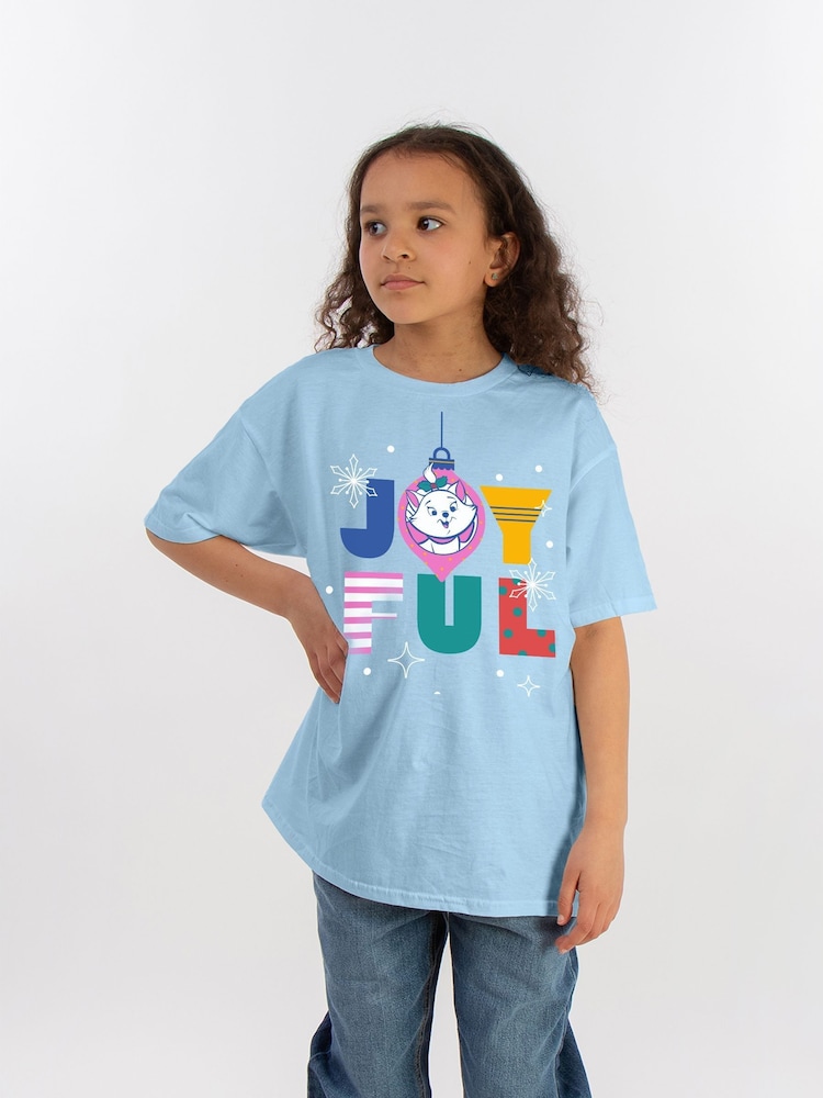 Brands In Blue Disney The Aristocats Marie Christmas Joyful Girls Baby 100% Cotton T-Shirt - Image 1 of 4