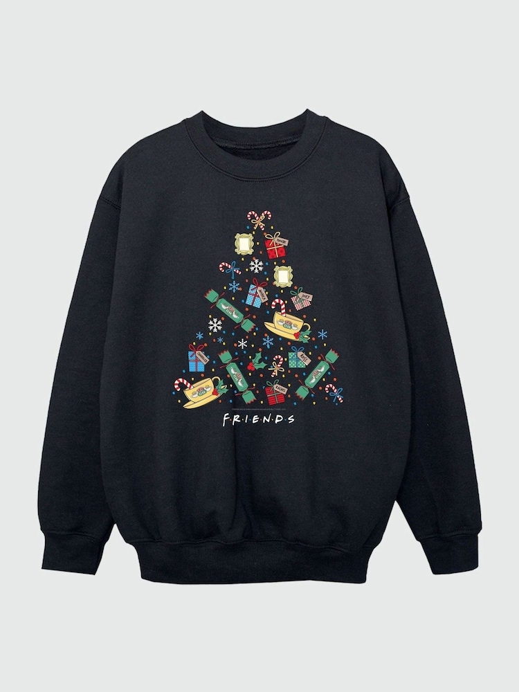Brands In Black Friends Christmas Tree Girls Sweatshirt - Image 6 of 6 Brands In Black Friends Christmas Tree Girls Sweatshirt - Image 6 of 6