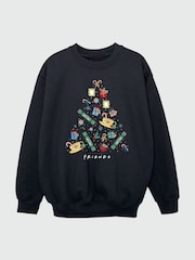 Brands In Black Friends Christmas Tree Girls Sweatshirt - Image 3 of 4