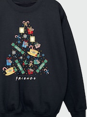 Brands In Black Friends Christmas Tree Girls Sweatshirt - Image 4 of 4