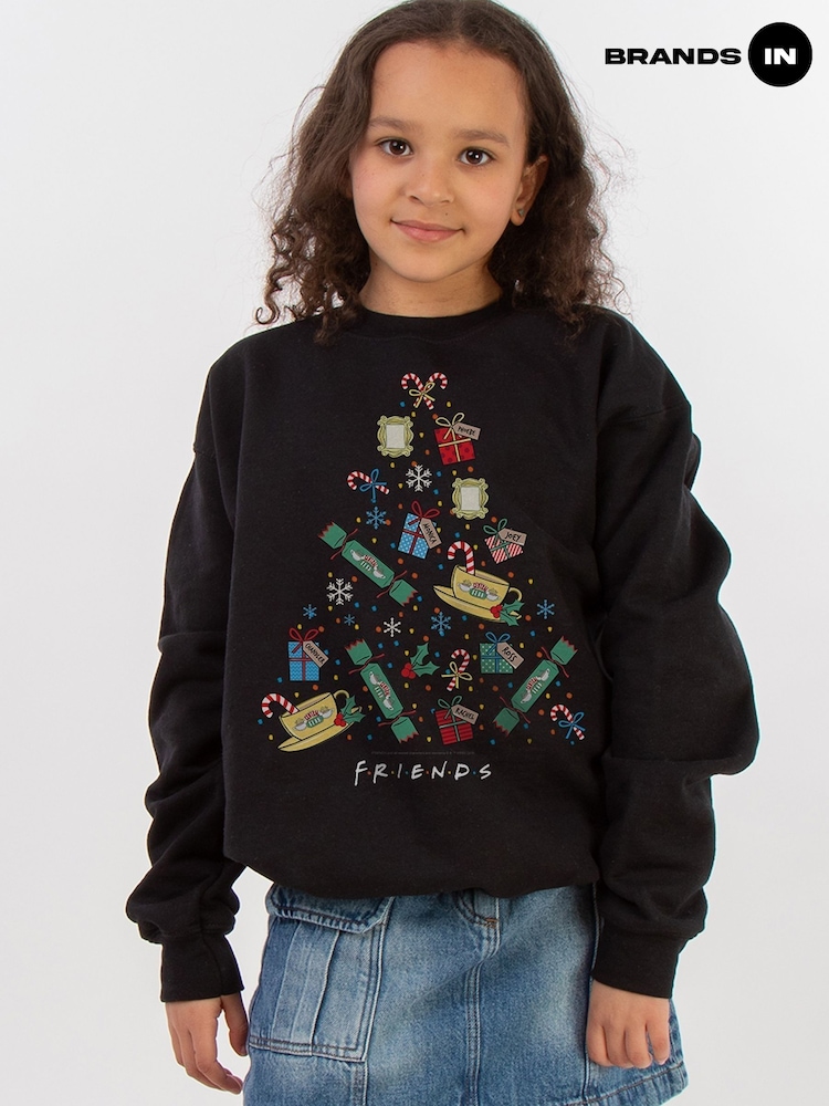 Brands In Black Friends Christmas Tree Girls Sweatshirt - Image 2 of 6 Brands In Black Friends Christmas Tree Girls Sweatshirt - Image 2 of 6