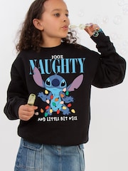 Brands In Black Disney Lilo & Stitch Naughty & Nice Girls Sweatshirt - Image 1 of 4
