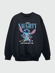 Brands In Black Disney Lilo & Stitch Naughty & Nice Girls Sweatshirt - Image 3 of 4