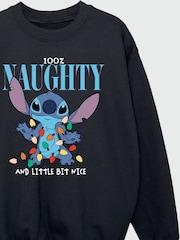 Brands In Black Disney Lilo & Stitch Naughty & Nice Girls Sweatshirt - Image 4 of 4