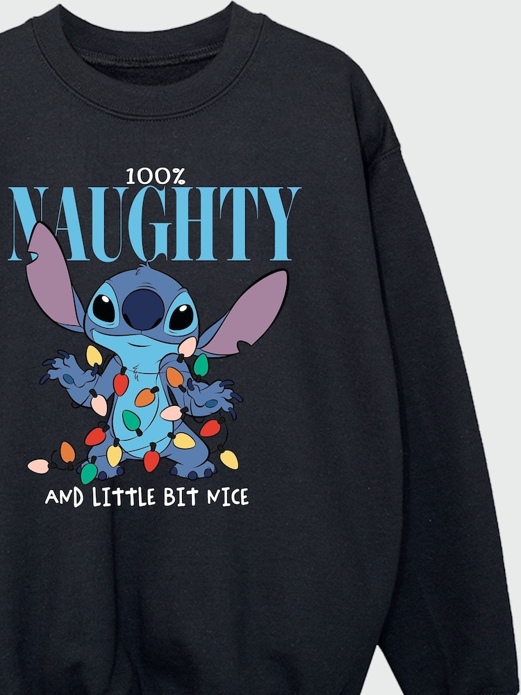 Brands In Black Disney Lilo & Stitch Naughty & Nice Girls Sweatshirt - Image 4 of 4
