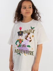 Brands In White Disney The Nutcracker Christmas Unlock The Adventure Girls 100% Cotton T-Shirt - Image 1 of 4