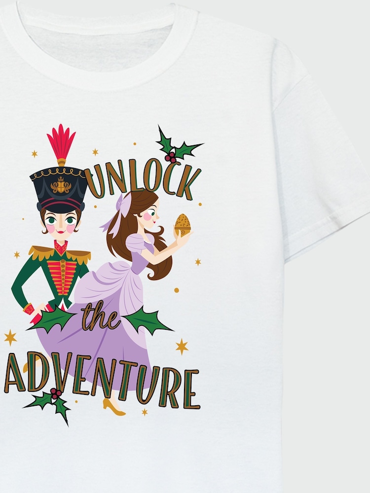 Brands In White Disney The Nutcracker Christmas Unlock The Adventure Girls 100% Cotton T-Shirt - Image 4 of 4