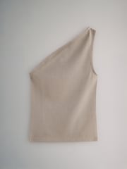 The Set Black/White/Taupe Brown 3 Pack One Shoulder Vest - Image 9 of 11