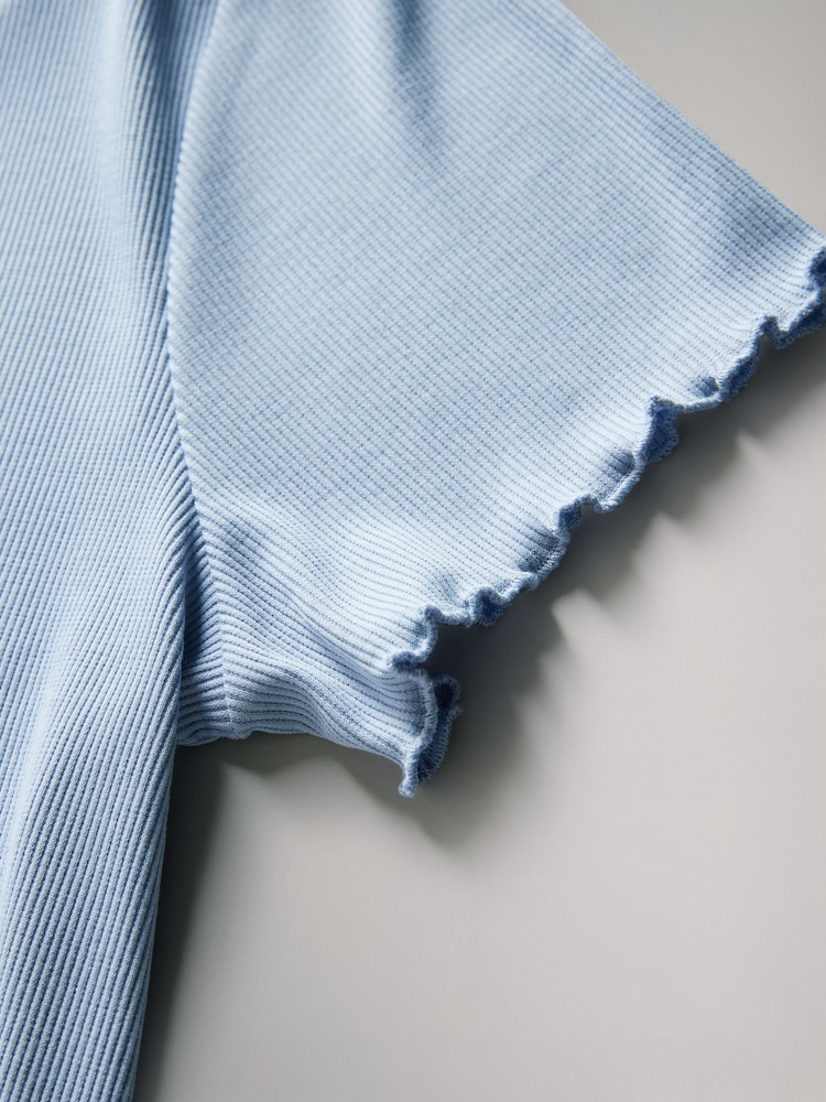 The Set Grey Marl/Pink/Blue 3 Pack Ribbed Pyjamas - Image 14 of 14