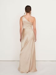 Six Stories One Shoulder Satin Ruched Flower Girl Dress - صورة 2 من 5