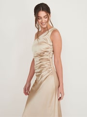 Six Stories One Shoulder Satin Ruched Flower Girl Dress - صورة 4 من 5