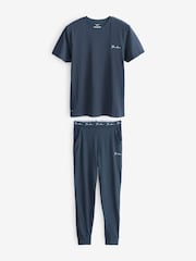 Threadbare Blue Navy Pyjamas Set - Image 4 of 6