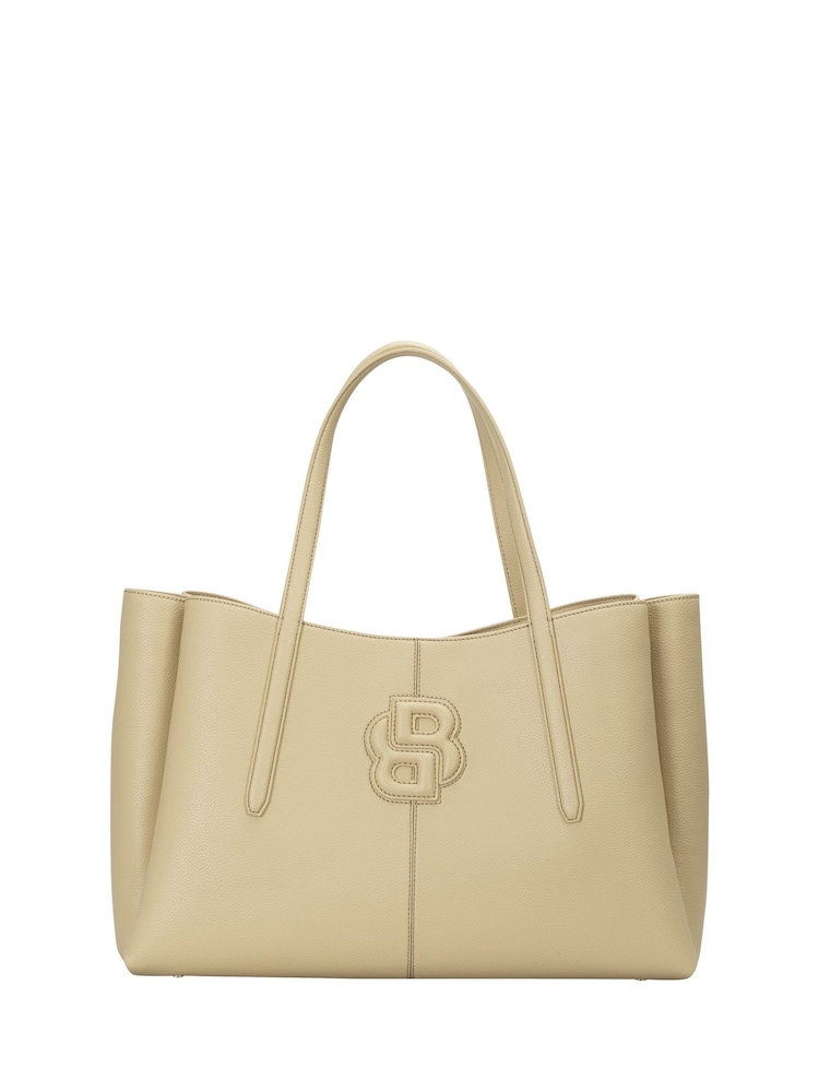 BOSS Natural Double B Monogram Grained Faux-Leather Tote Bag - Image 1 of 3 BOSS Natural Double B Monogram Grained Faux-Leather Tote Bag - Image 1 of 3