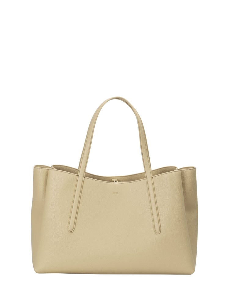 BOSS Natural Double B Monogram Grained Faux-Leather Tote Bag - Image 2 of 3