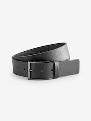 HUGO Black Grained Leather Belt - Image 1 of 1