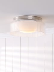 Laura Ashley Polished Chrome Charissa 1 Light Flush Ceiling Light Ip44 - Image 1 of 7