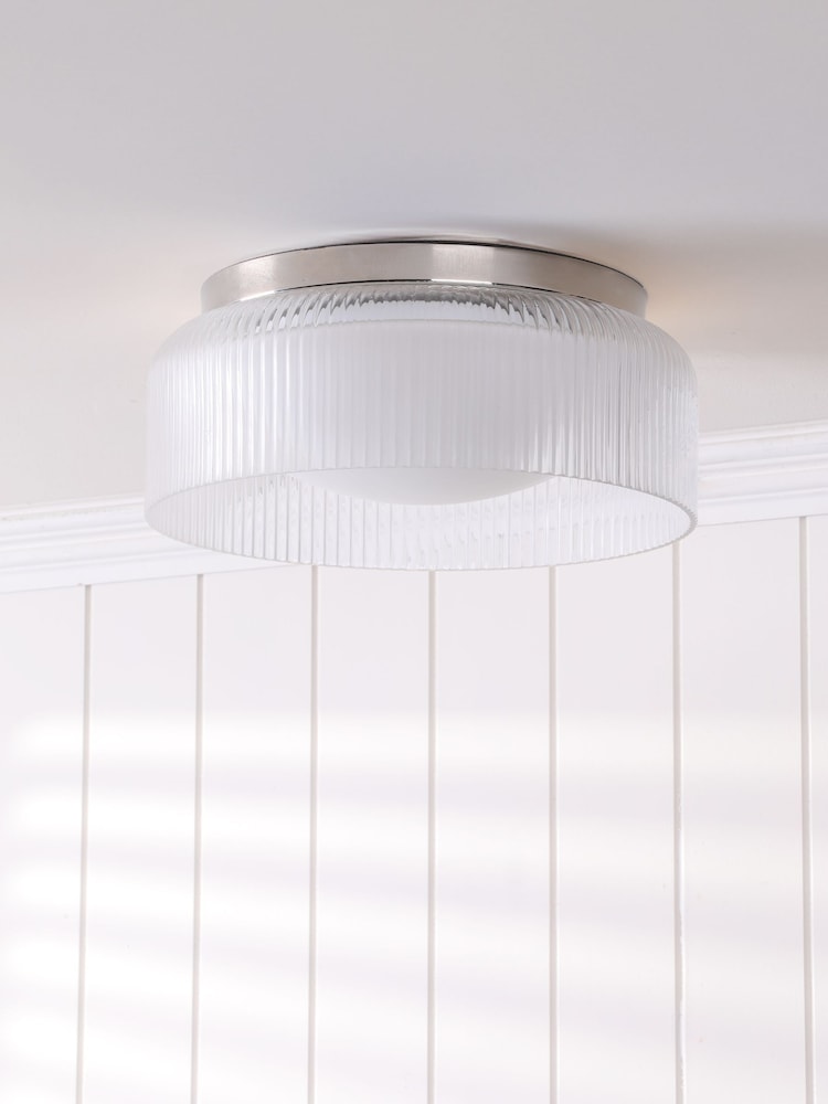 Laura Ashley Polished Chrome Charissa 1 Light Flush Ceiling Light Ip44 - Image 2 of 7