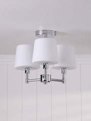 Laura Ashley Polished Chrome Bayfield 3 Light Semi Flush Ceiling Light Ip44 - Image 2 of 7