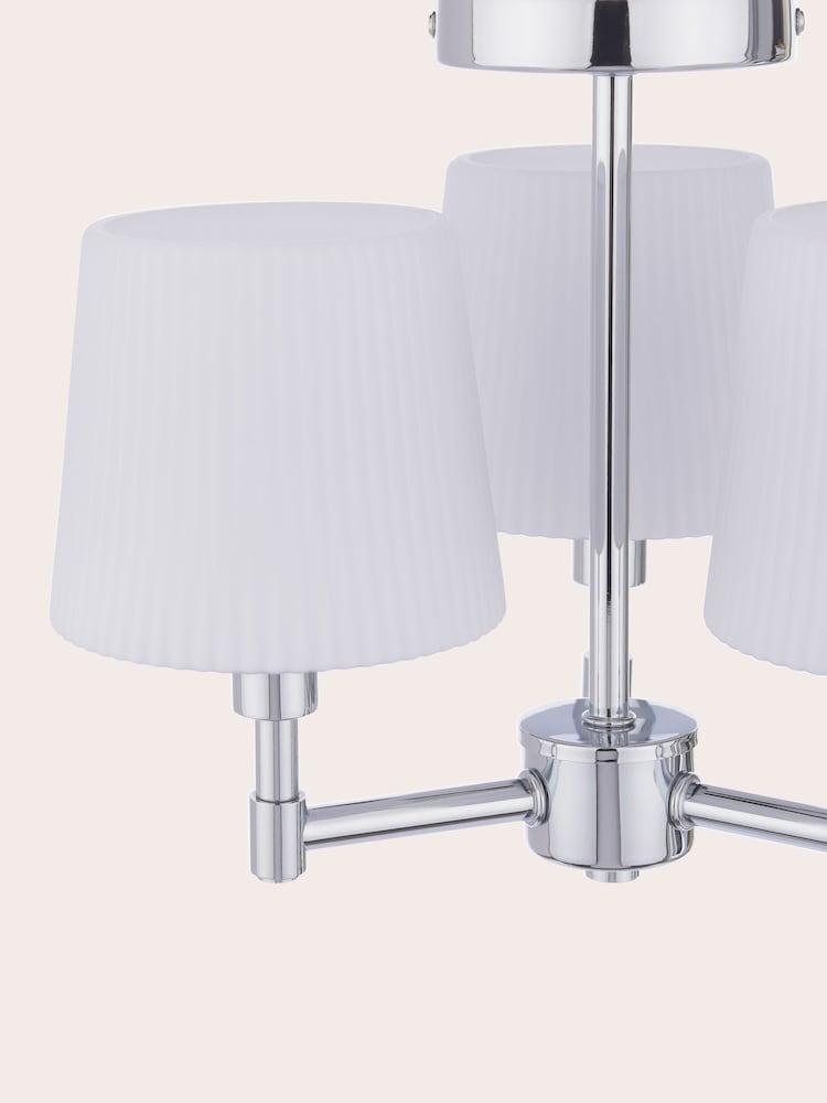Laura Ashley Polished Chrome Bayfield 3 Light Semi Flush Ceiling Light Ip44 - Image 7 of 7