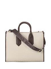 Bolsa tote BOSS Monogram-Twill de pele sintética - Imagem 2 de 3