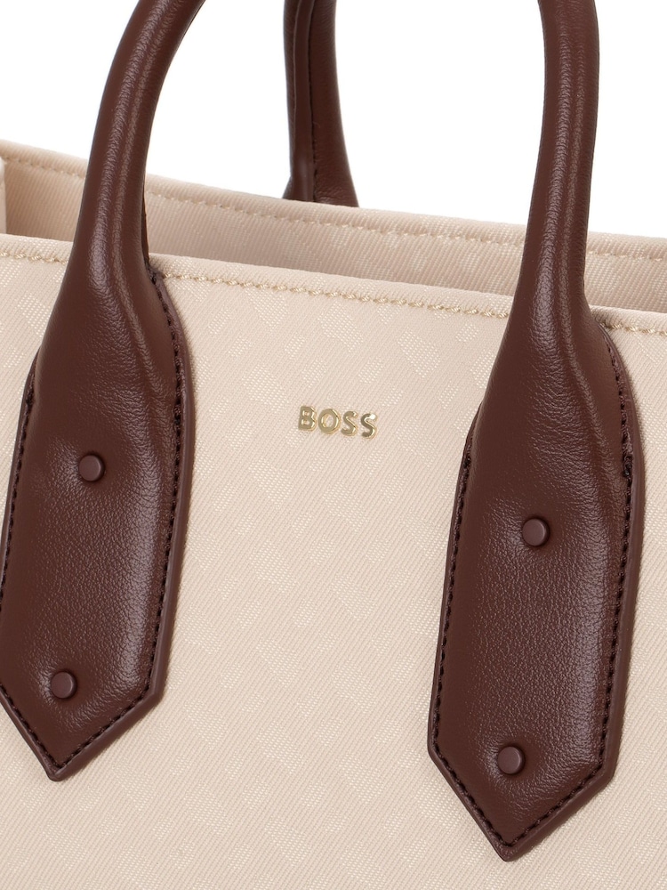 Bolsa tote BOSS Monogram-Twill de pele sintética - Imagem 3 de 3