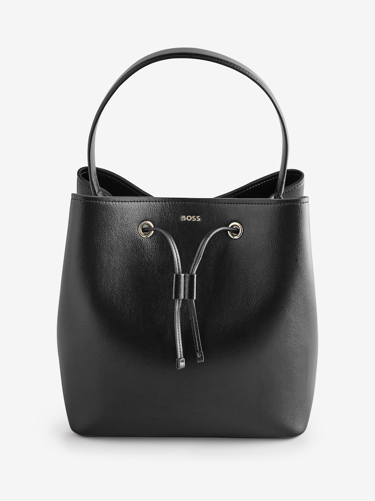 BOSS Black Double B Monogram Faux-Leather Bucket Bag - Image 1 of 1 BOSS Black Double B Monogram Faux-Leather Bucket Bag - Image 1 of 1