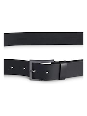 HUGO Black Hugo Branded Buckle Stitching Leather Belt - Image 3 of 5