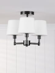 Laura Ashley Matt Black Bayfield 3 Light Semi Flush Ceiling Light Ip44 - Image 2 of 7
