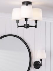 Laura Ashley Matt Black Bayfield 3 Light Semi Flush Ceiling Light Ip44 - Image 3 of 7