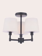 Laura Ashley Matt Black Bayfield 3 Light Semi Flush Ceiling Light Ip44 - Image 4 of 7
