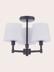 Laura Ashley Matt Black Bayfield 3 Light Semi Flush Ceiling Light Ip44 - Image 5 of 7