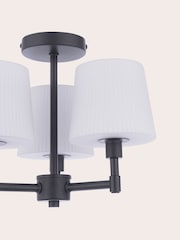 Laura Ashley Matt Black Bayfield 3 Light Semi Flush Ceiling Light Ip44 - Image 6 of 7