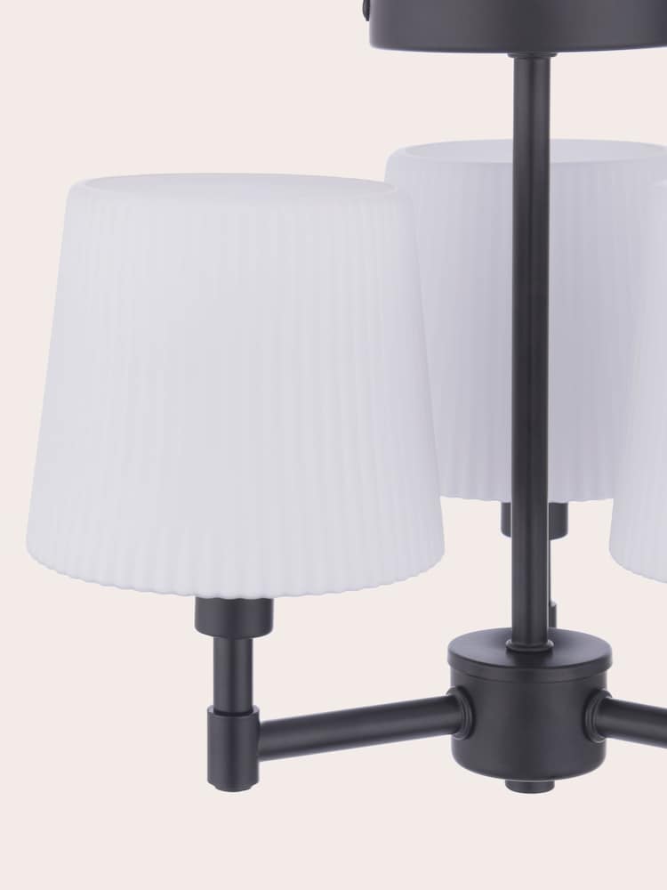 Laura Ashley Matt Black Bayfield 3 Light Semi Flush Ceiling Light Ip44 - Image 7 of 7
