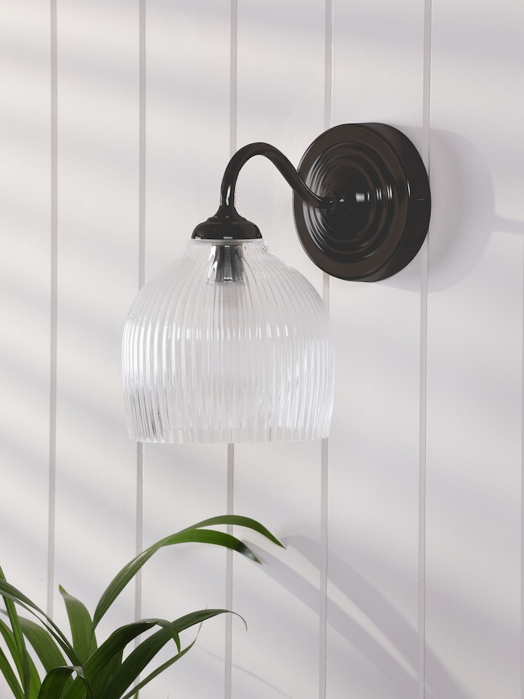 Laura Ashley Matt Black Charissa 1 Light Wall Light Ip44 - Image 2 of 7