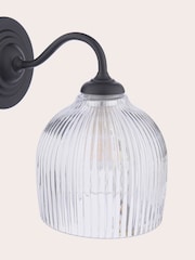 Laura Ashley Matt Black Charissa 1 Light Wall Light Ip44 - Image 6 of 7