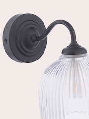 Laura Ashley Matt Black Charissa 1 Light Wall Light Ip44 - Image 7 of 7
