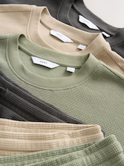 Green/Grey/Neutral 100% Cotton Co-ord T-Shirts And Shorts Set 3 Pack - Image 15 of 15