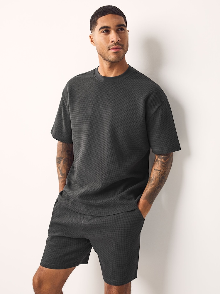 Green/Grey/Neutral 100% Cotton Co-ord T-Shirts And Shorts Set 3 Pack - Image 2 of 15