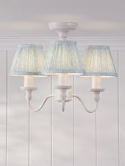 Laura Ashley White Campion 3 Light Semi Flush Ceiling Light - Image 1 of 6