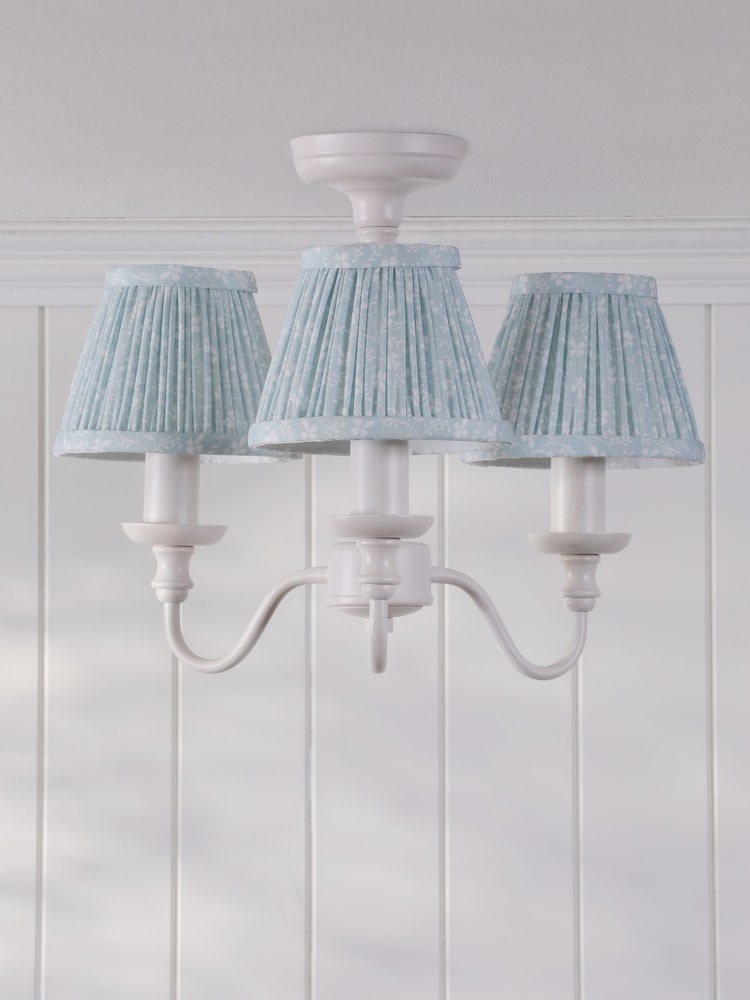 Laura Ashley White Campion 3 Light Semi Flush Ceiling Light - Image 2 of 6