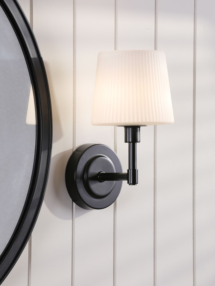 Laura Ashley Matt Black Bayfield 1 Light Wall Light Ip44 - Image 1 of 7