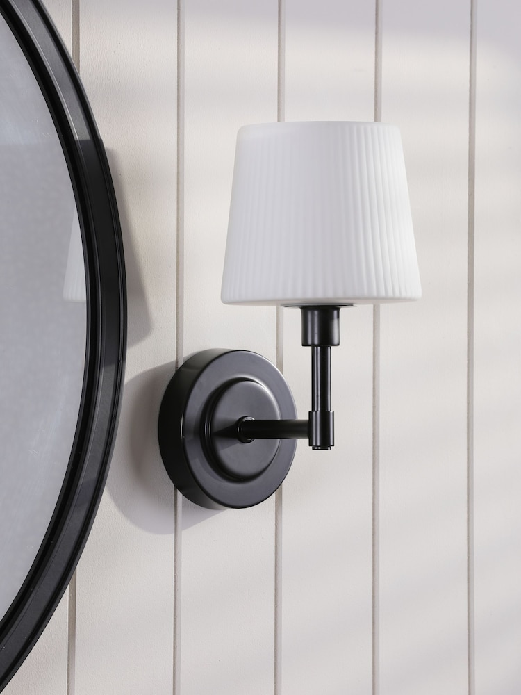 Laura Ashley Matt Black Bayfield 1 Light Wall Light Ip44 - Image 2 of 7