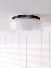 Laura Ashley Matt Black Charissa 1 Light Flush Ceiling Light Ip44 - Image 2 of 7