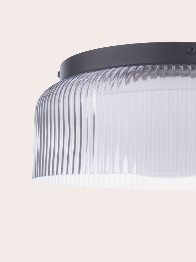 Laura Ashley Matt Black Charissa 1 Light Flush Ceiling Light Ip44 - Image 7 of 7