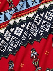 Chelsea Peers Red Baby Christmas Nutcracker Fairisle Pattern Sleepsuit - Image 3 of 3