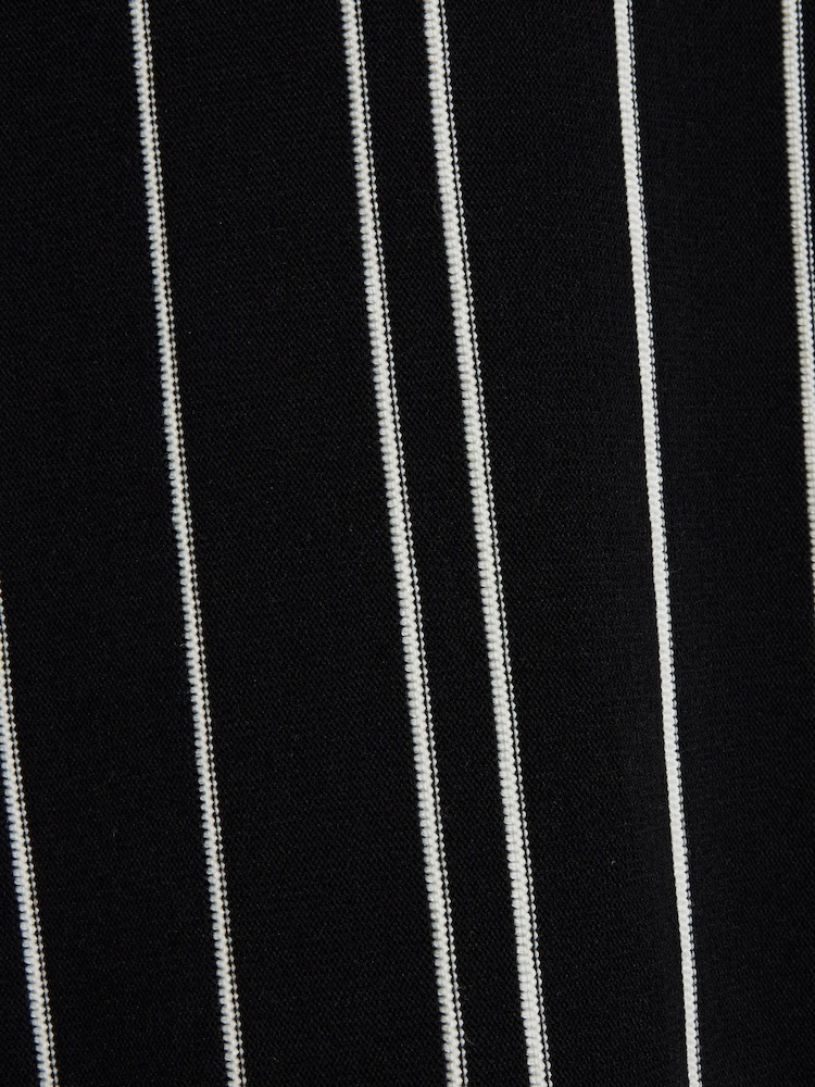 River Island Black Slim Fit Knit Stripe Polo Shirt - Image 4 of 4 River Island Black Slim Fit Knit Stripe Polo Shirt - Image 4 of 4