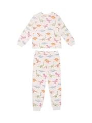 Wit - Chelsea Peers Kids Dinosaur Print Long Pyjama Set - Image 1 of 3